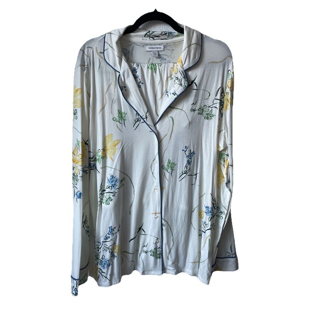 New Nordstrom Moonlight Eco Knit Pajamas Floral Design Size Large